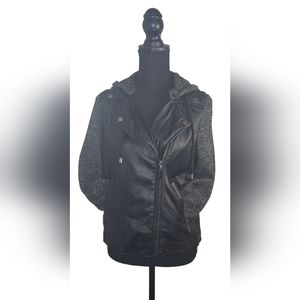 Juniors' J2 Hooded Faux-Leather Jacket